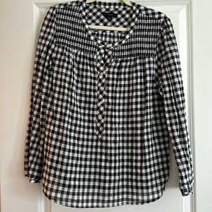 Jcrew buffalo check blouse size M